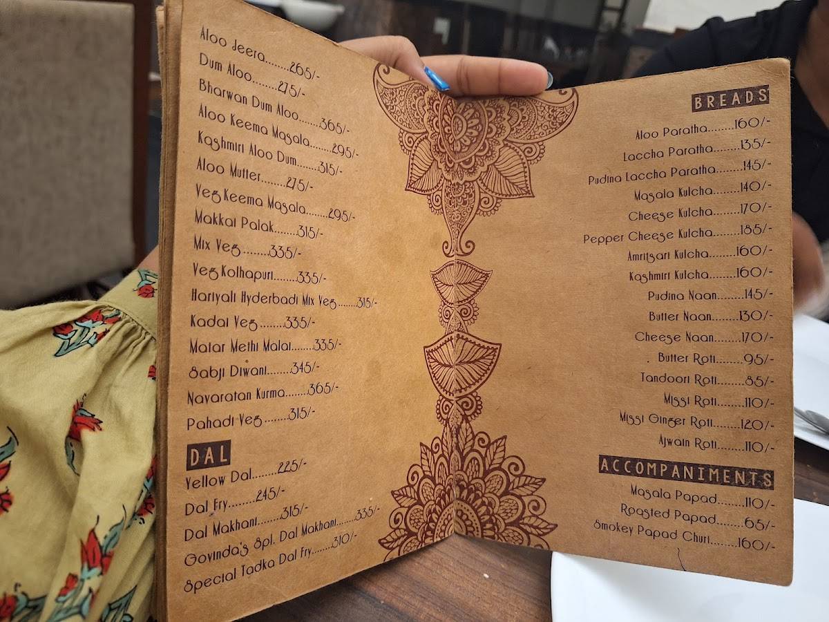 Govinda's menu