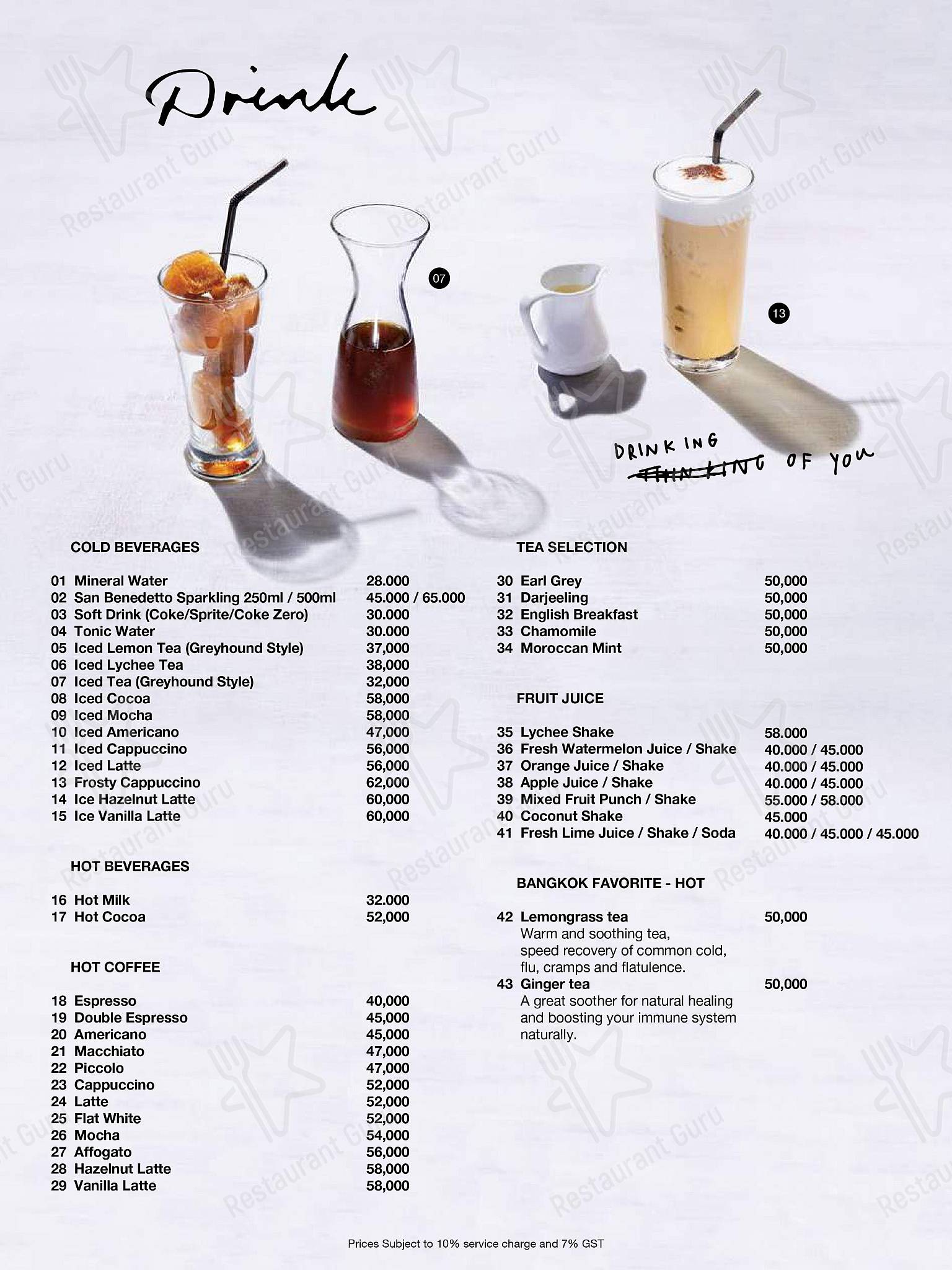 Greyhound Cafe Menteng menu