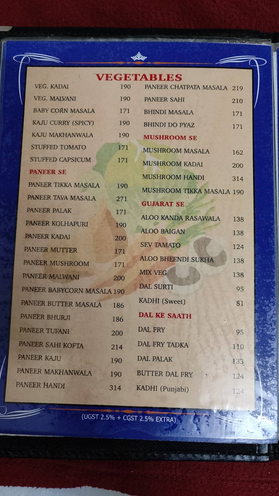 Hotel Utsav menu