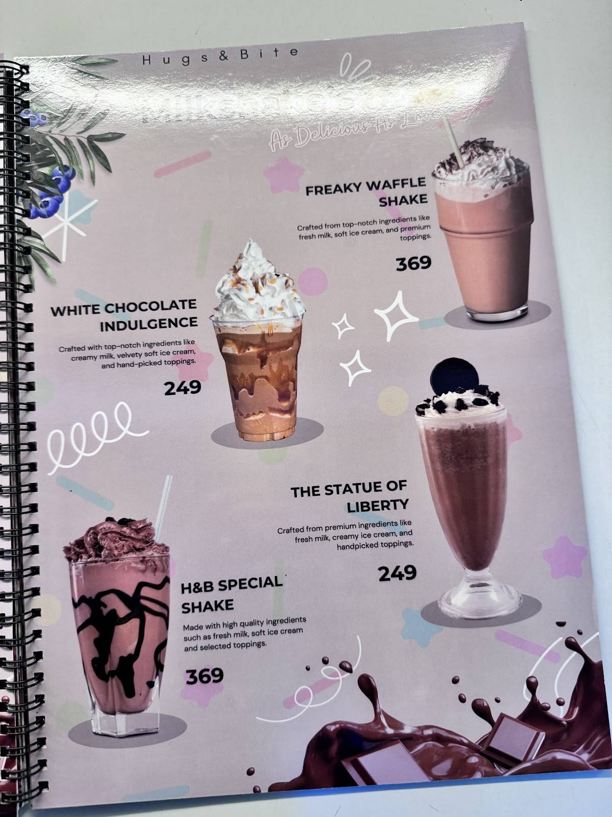 Hugs & Bite menu