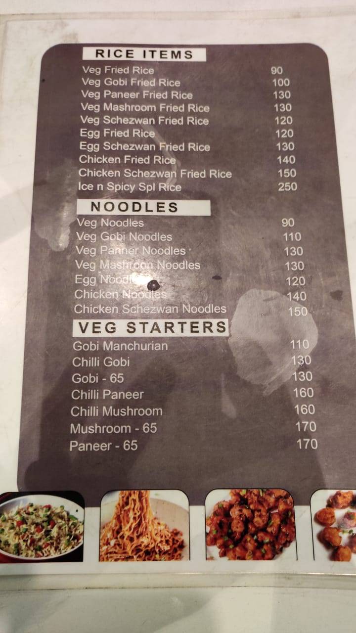 Ice n spice menu