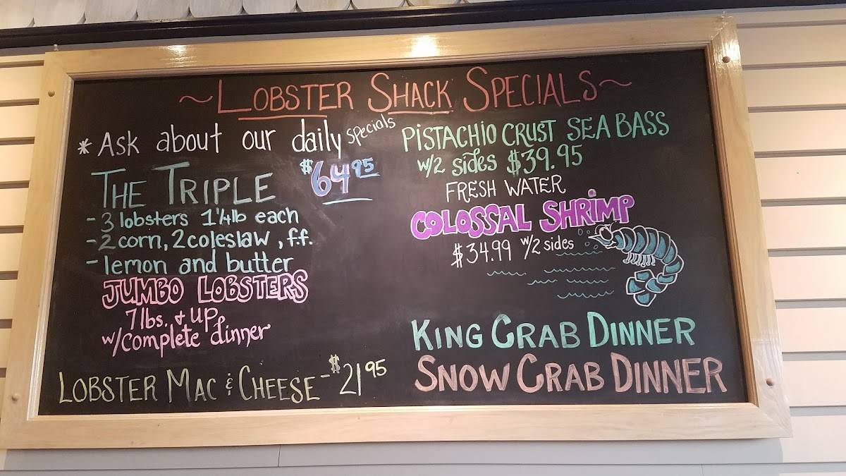 Menu at Jordan Lobster Farms restaurant, Island Park