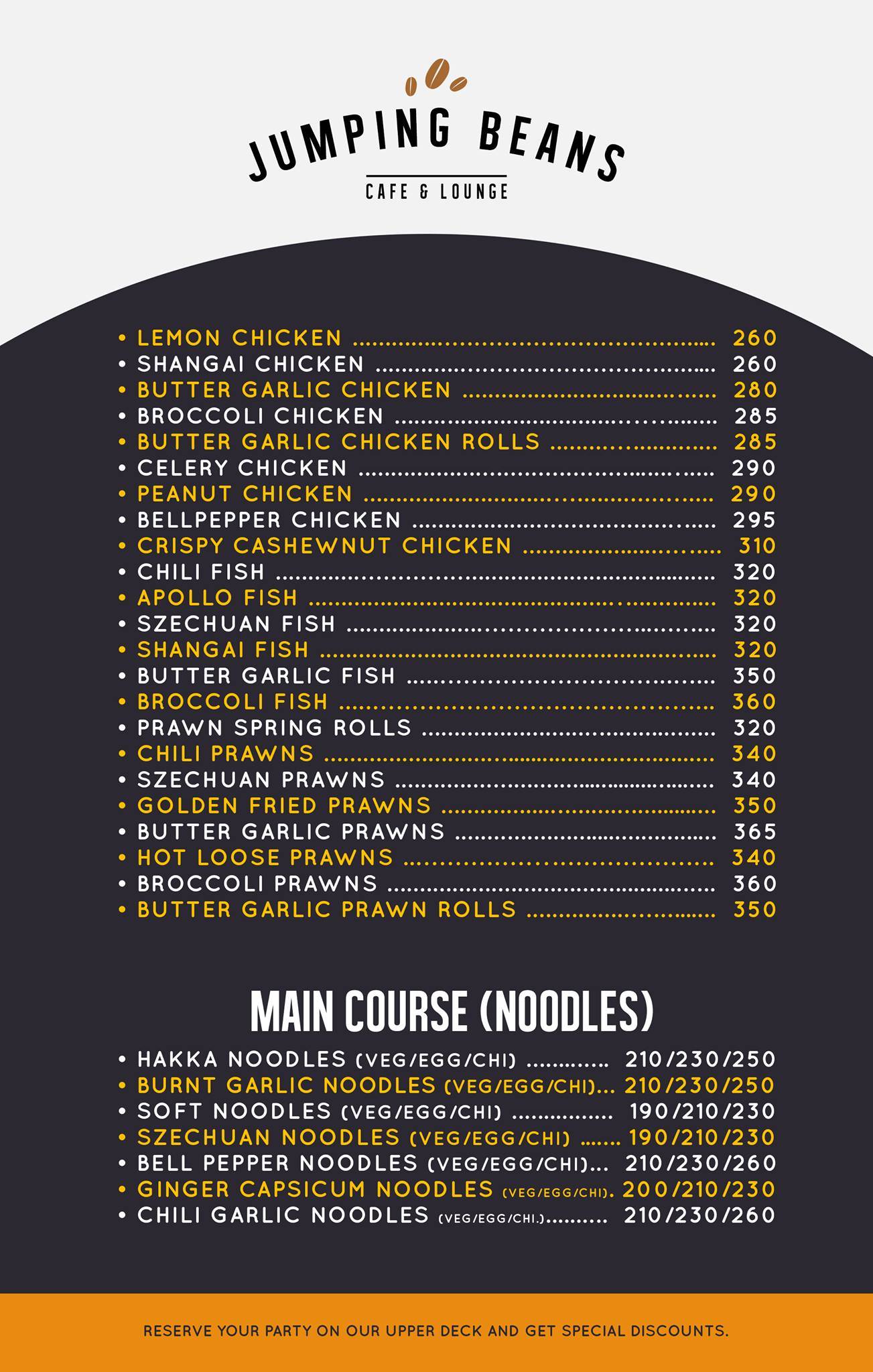 Jumping Beans menu