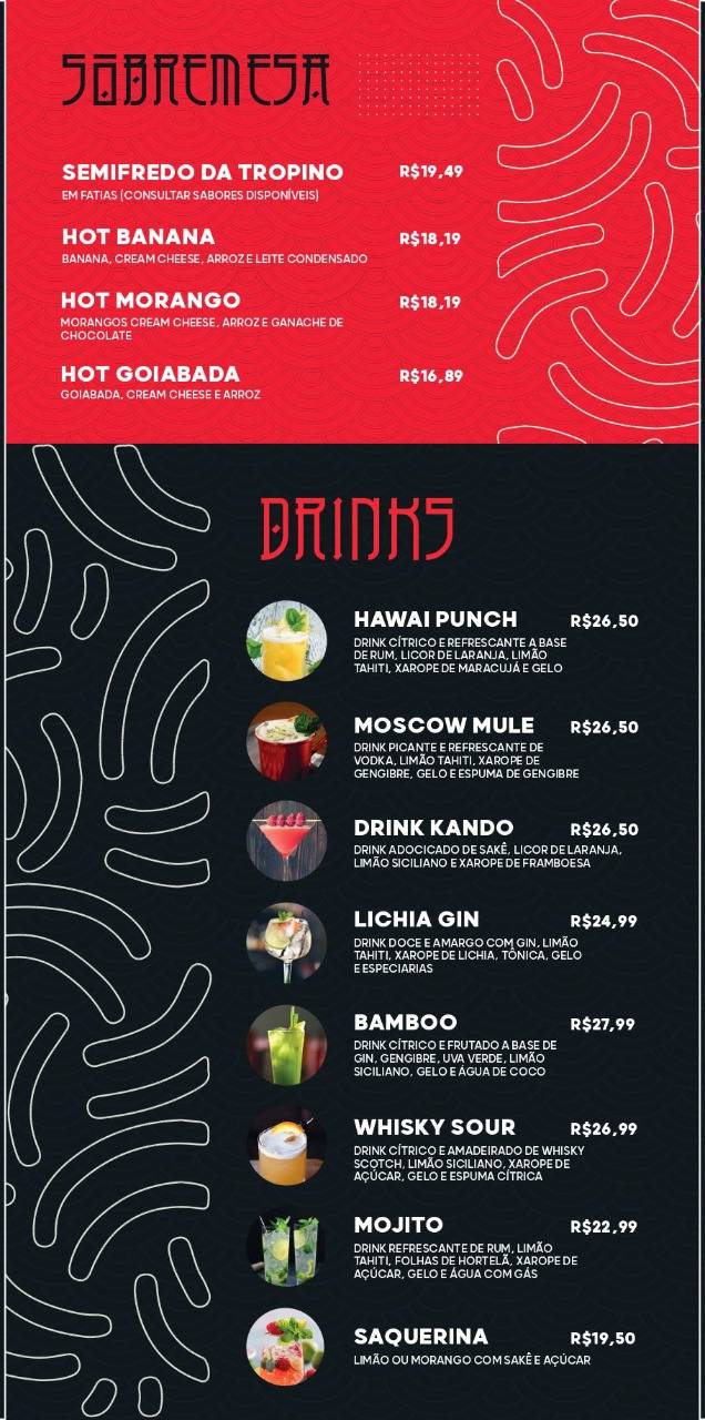 Kando Sushi cardápio