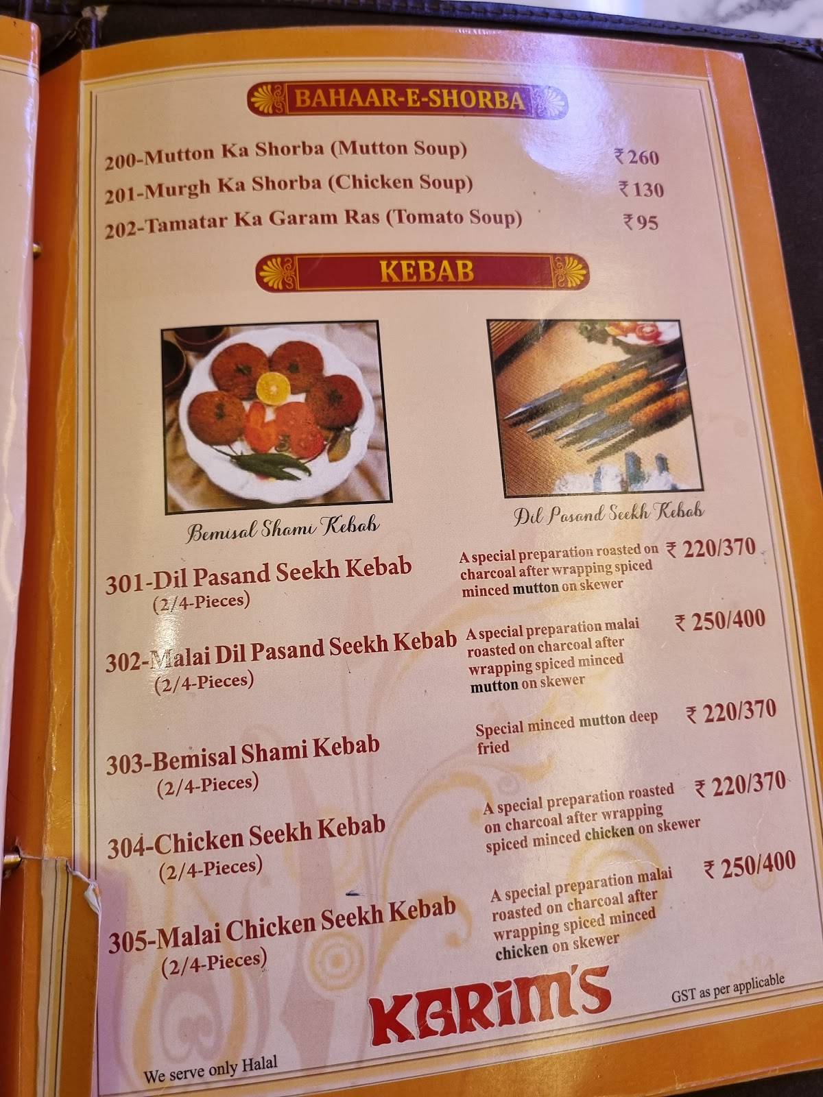 Karim's Meerut [Best non-veg Restaurant in meerut Best restaurant in Meerut] menu