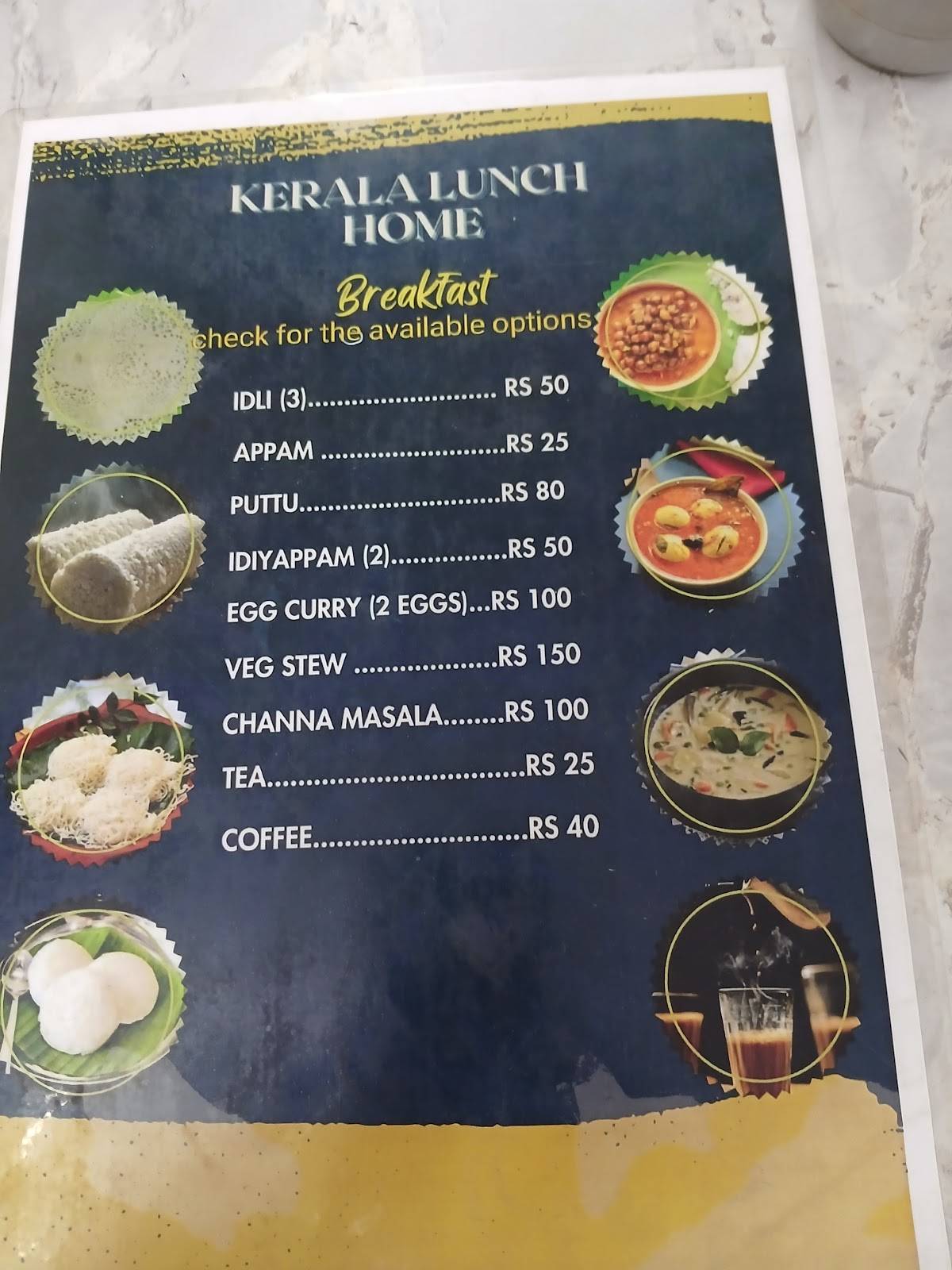 Kerala Lunch Home menu
