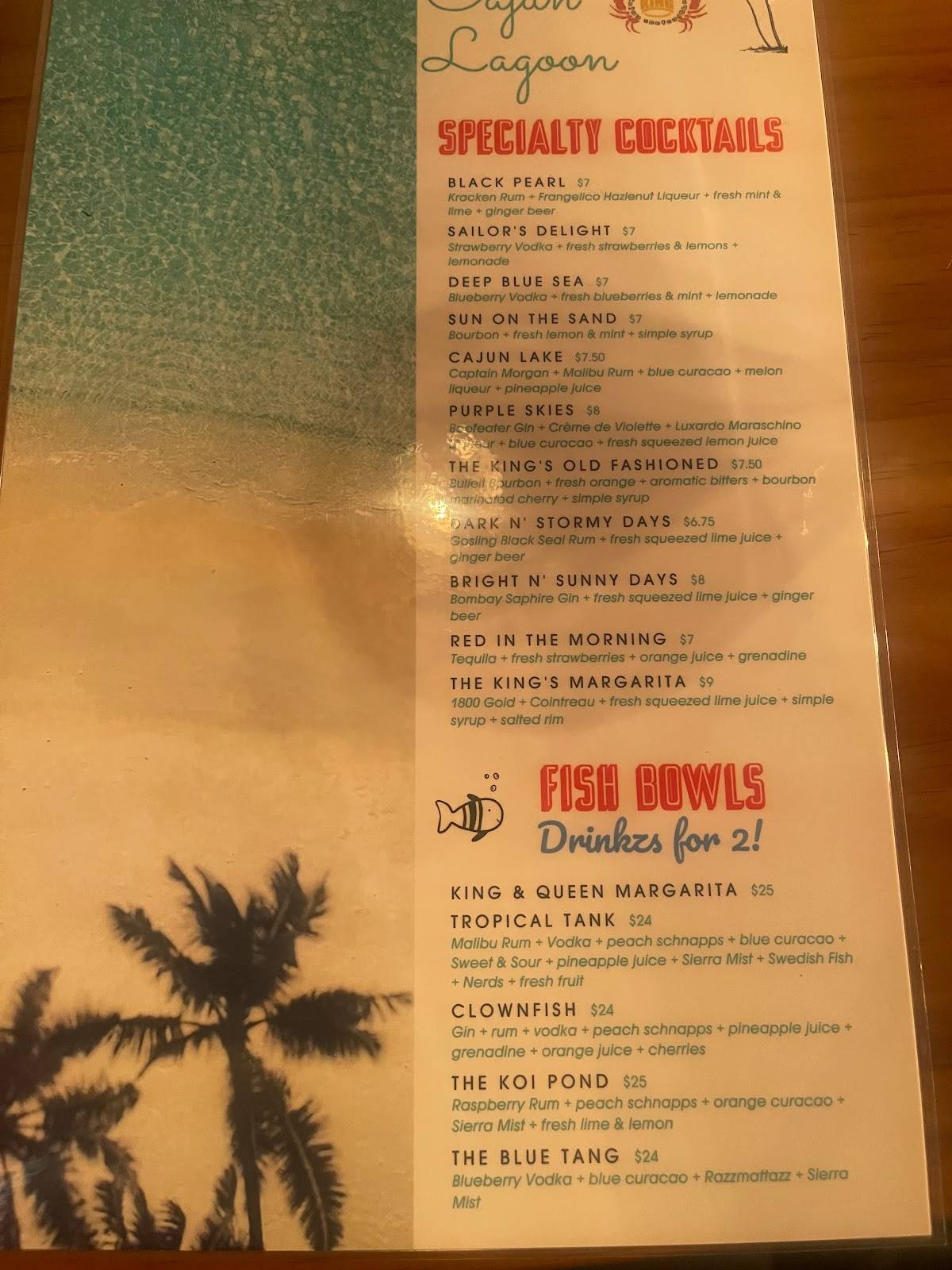 Menu at King Cajun Seafood & Bar, Niles