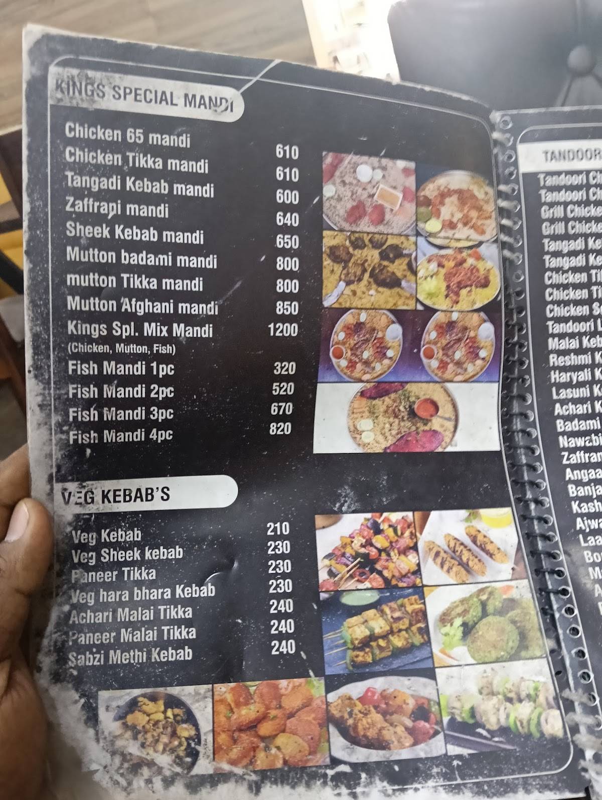 King’s Restaurant menu