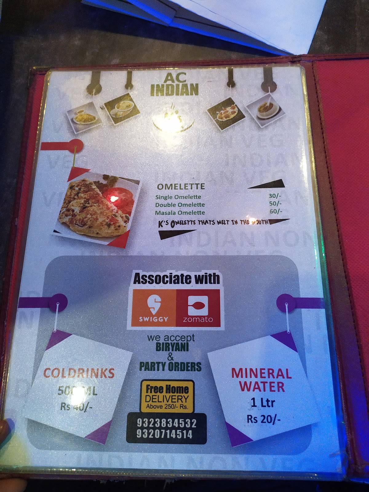 K's Kitchen menu