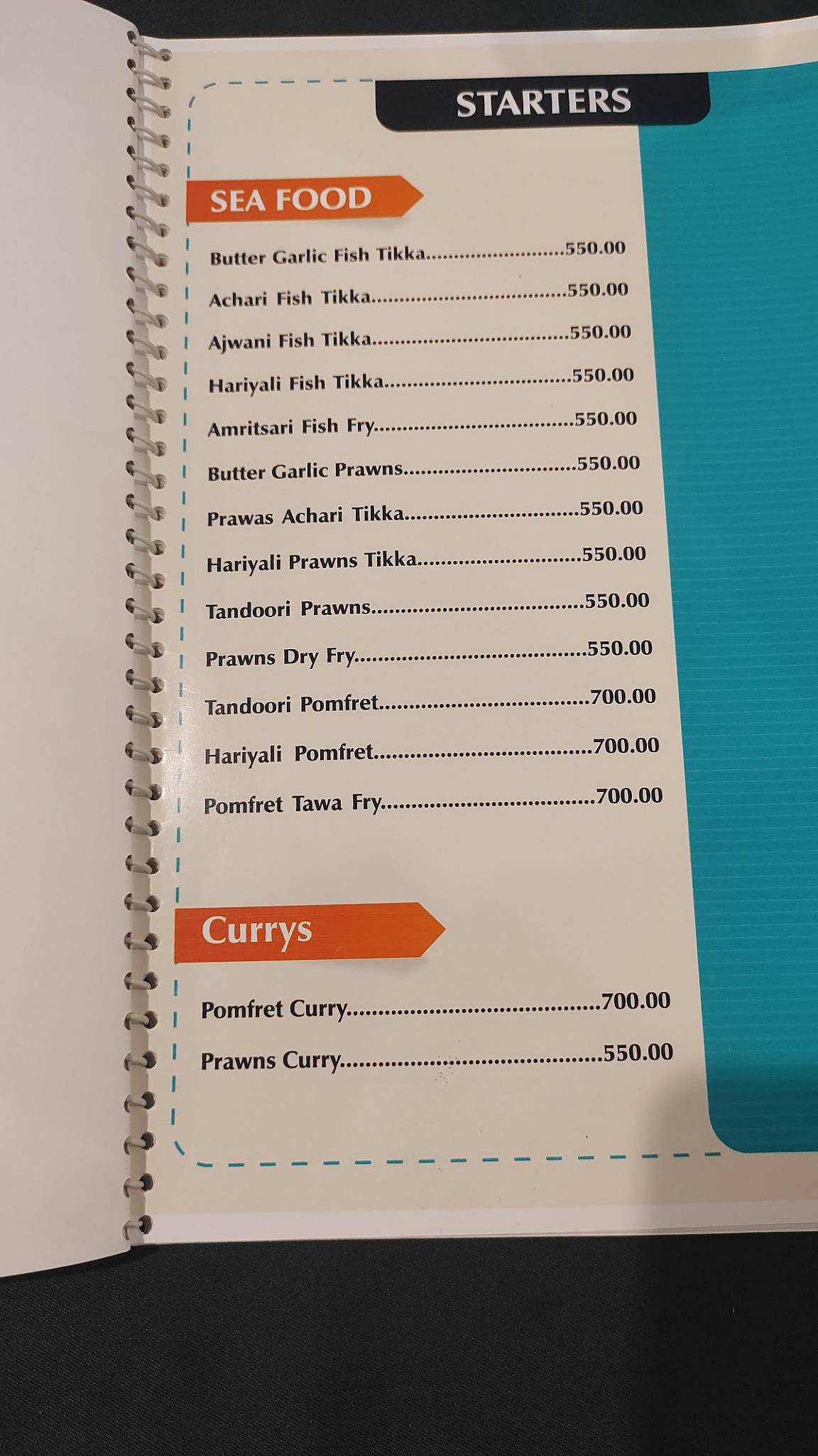 Kurrys - Indian Cuisine menu