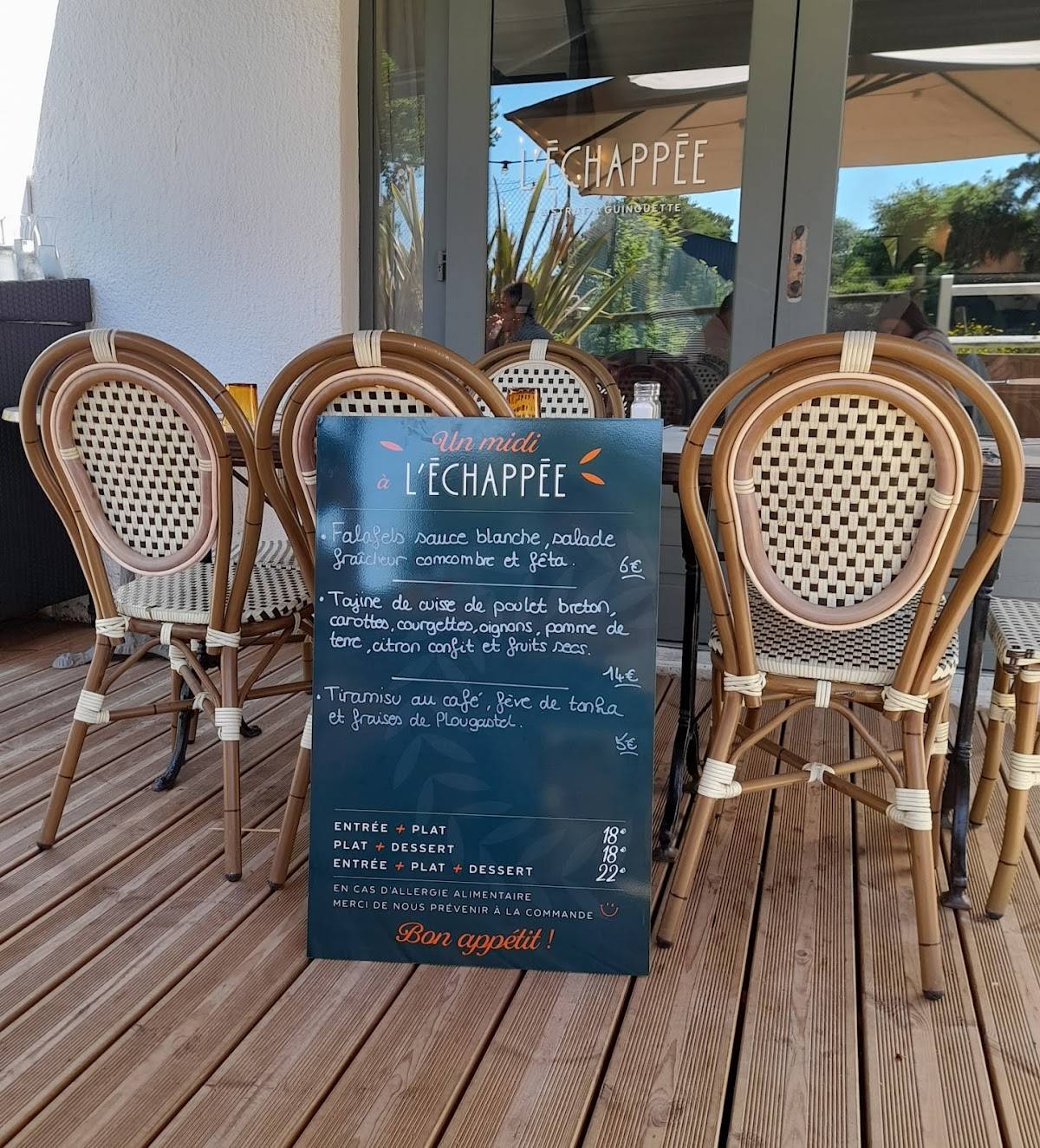 Menu de L'Echappée