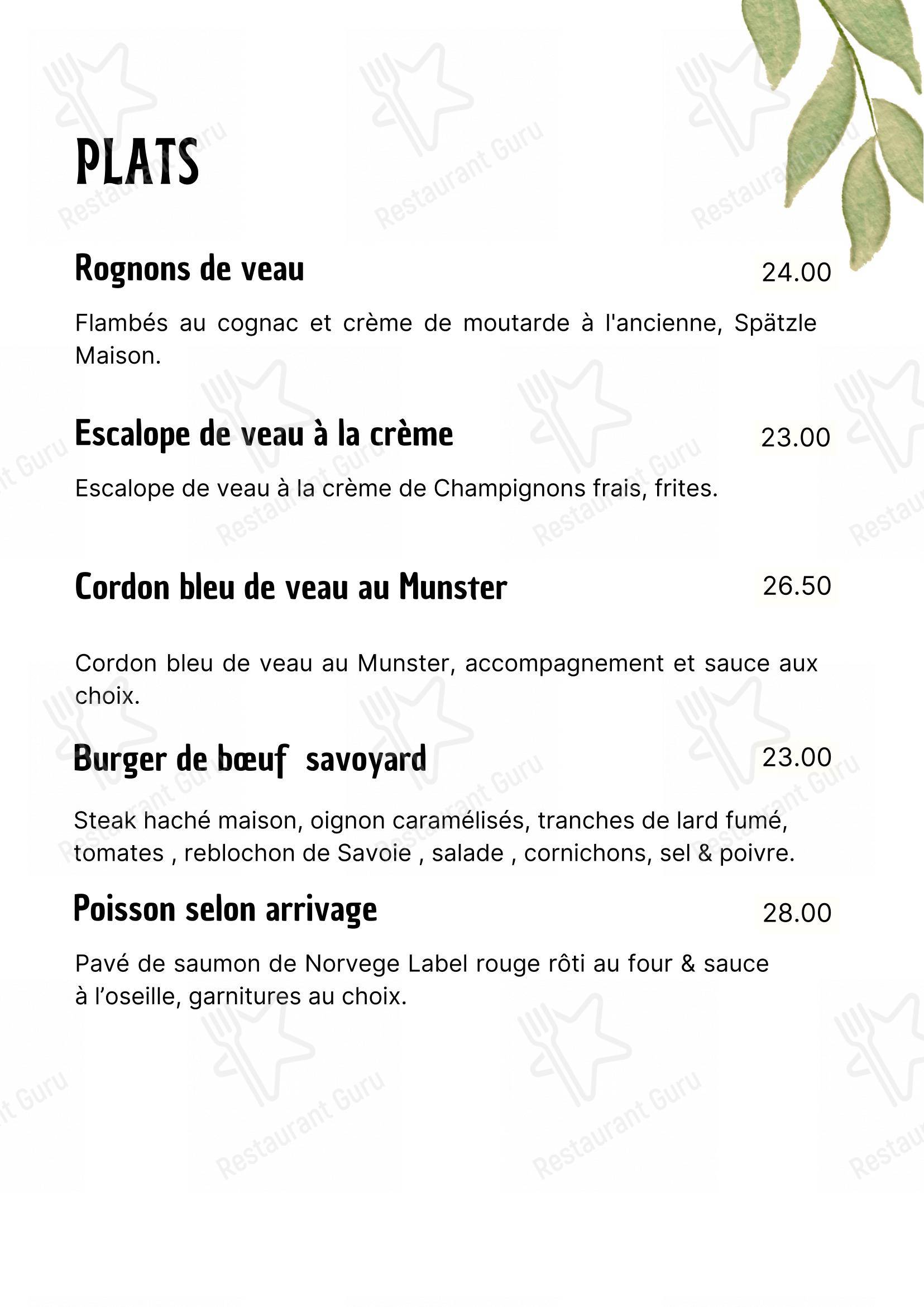 Menu pour L'Ecrin Restaurant restaurant