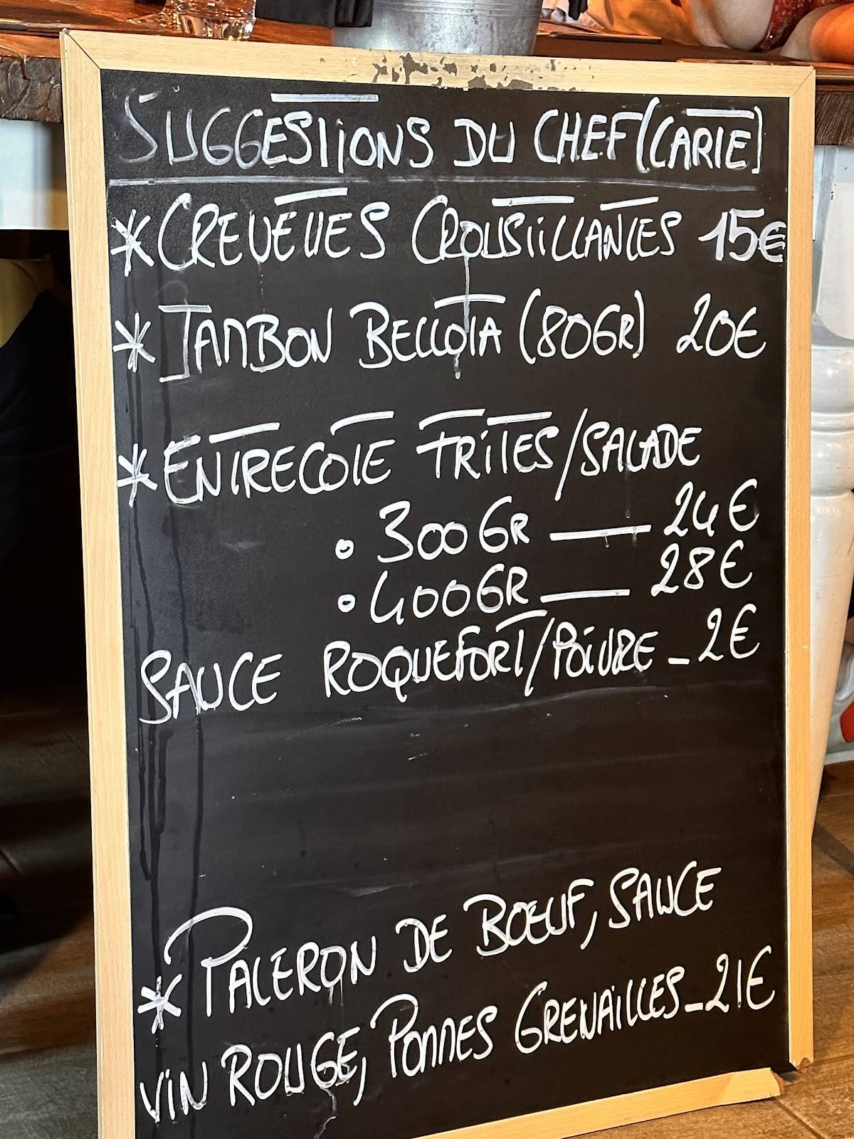Menu de Restaurant L'Instant