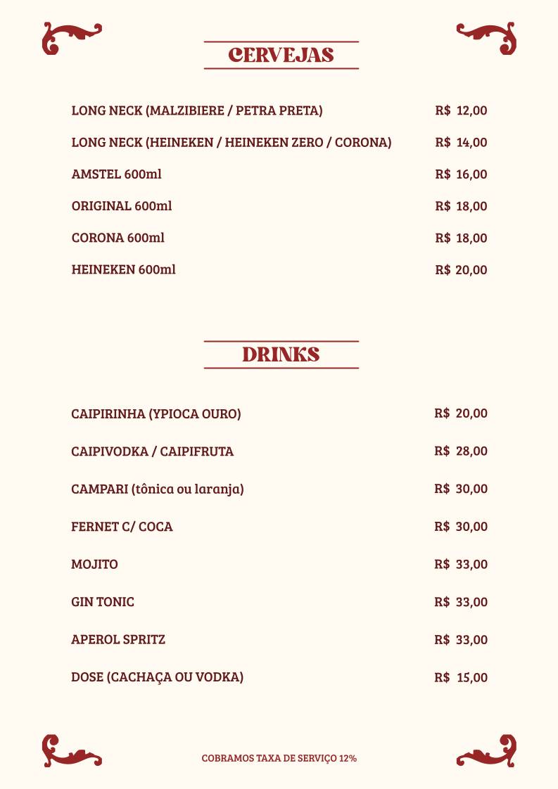 La Tapera Pizzas e Massas cardápio