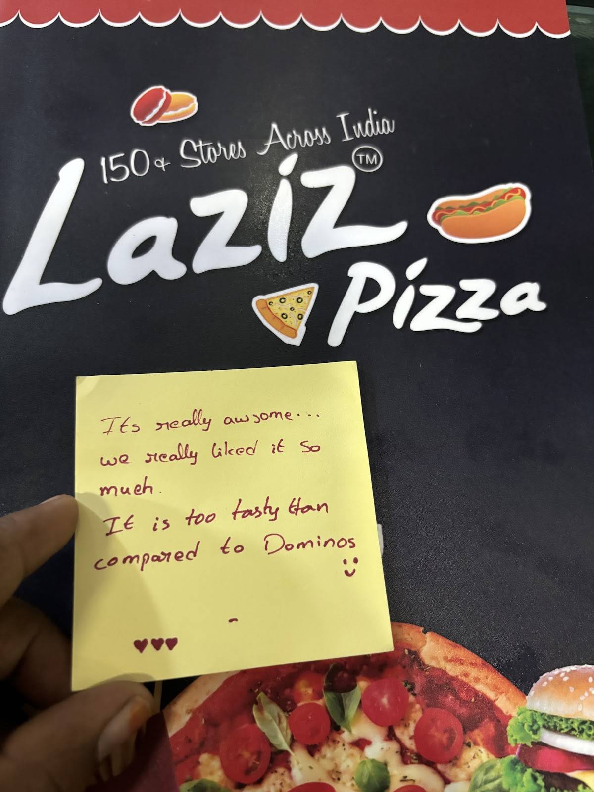 Laziz Pizza menu