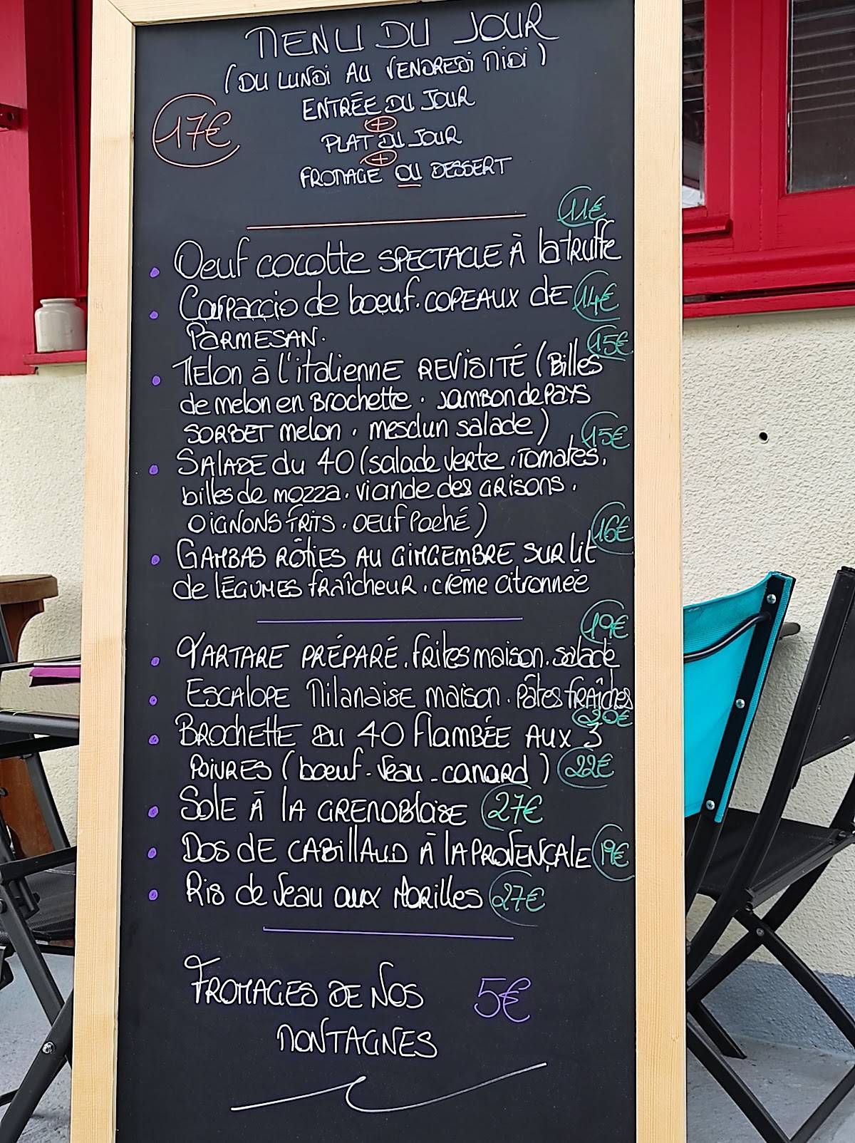 Menu de Le 40