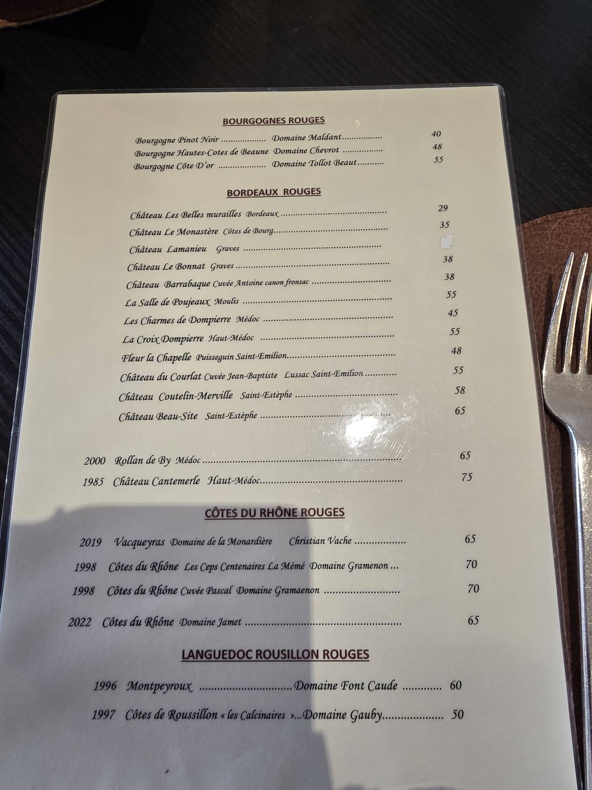 Menu de LE CHANNEL
