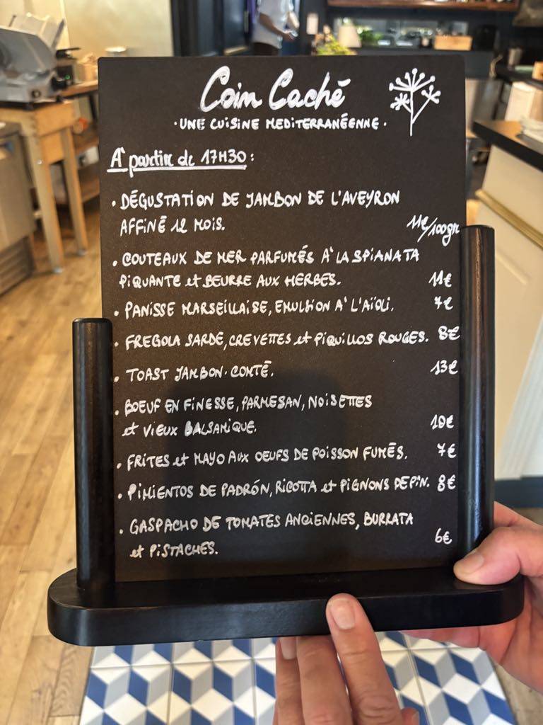 Menu de Restaurant Le Coin Caché