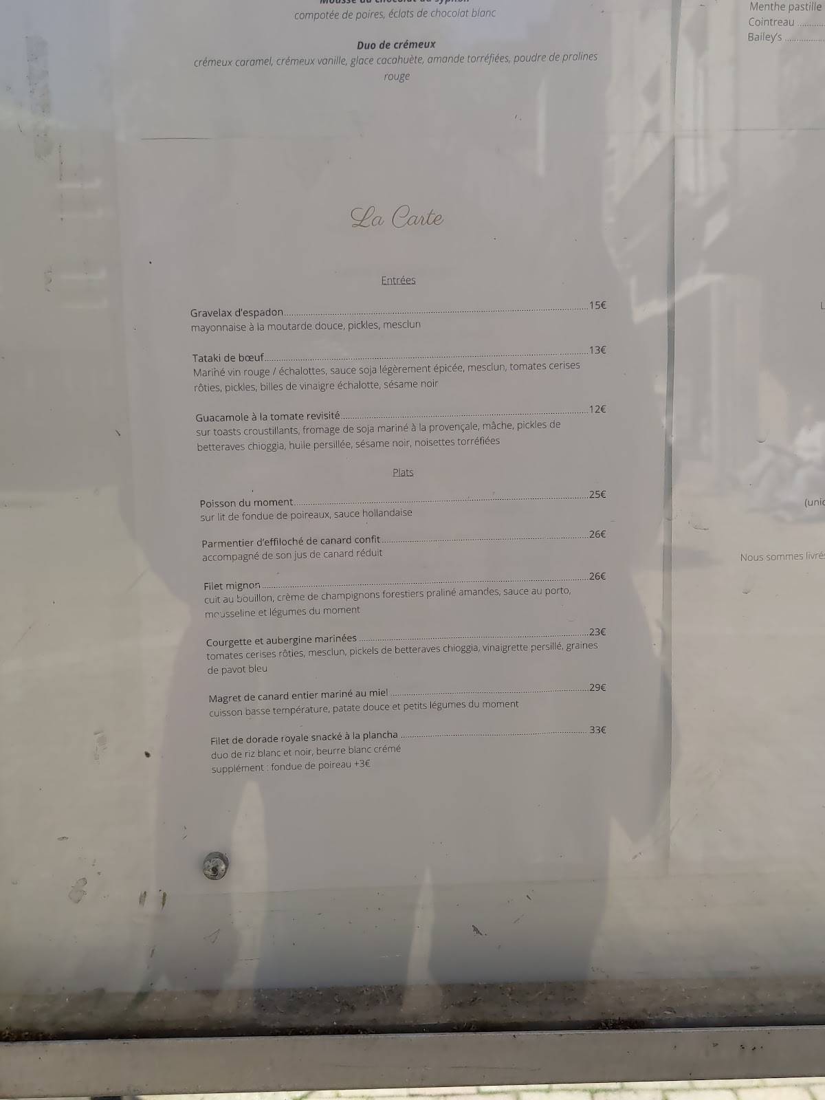 Menu de Restaurant Le Parvis