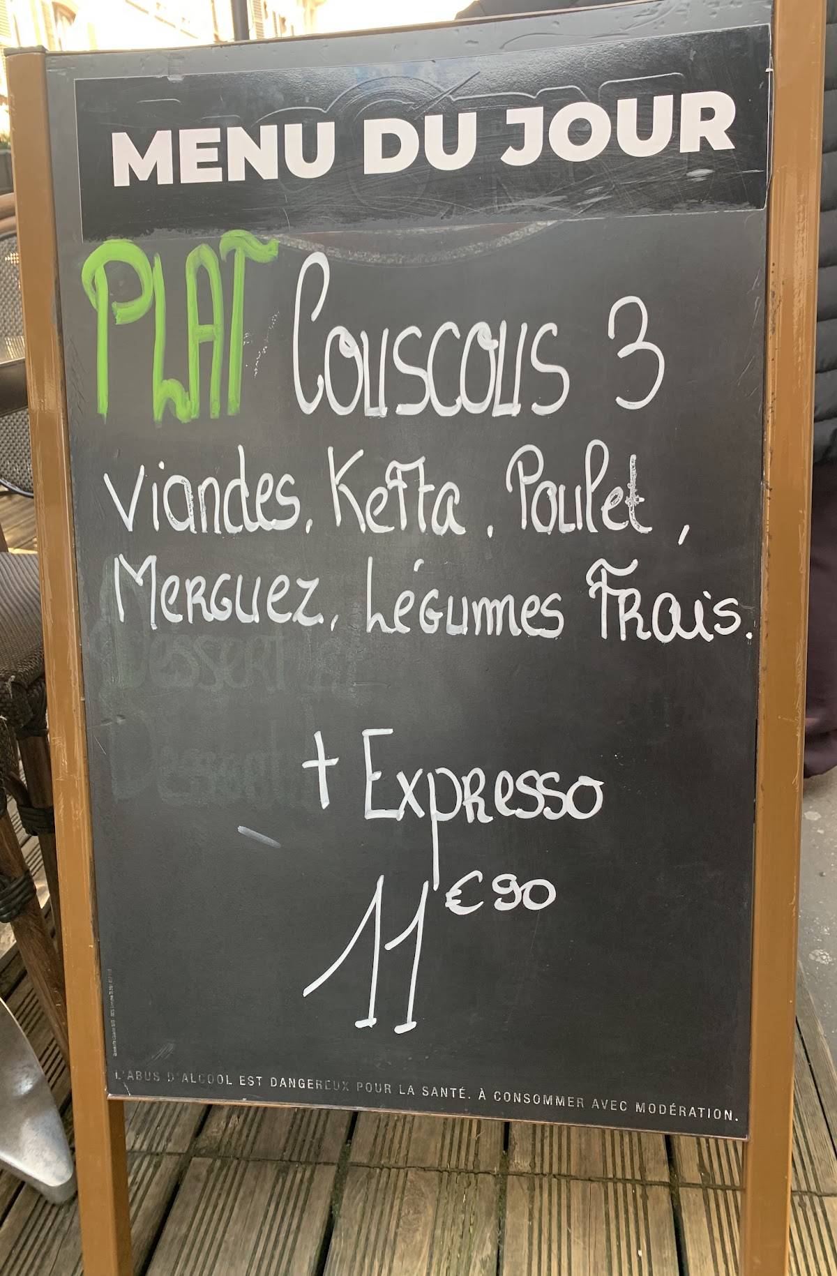 Menu de Restaurant Le Tonneau