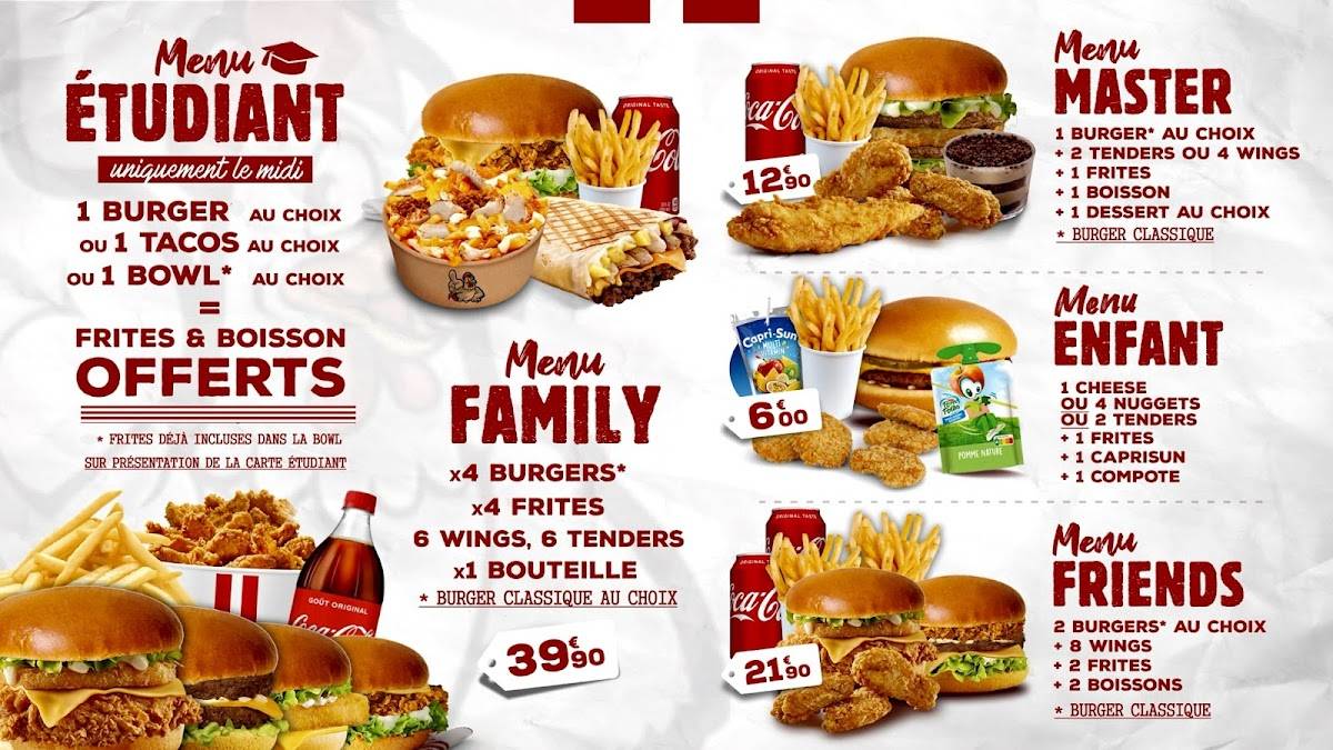 Menu de MASTER CHICKEN