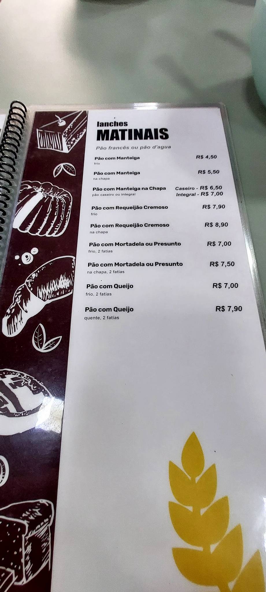 Manollo Pães e Confeitaria cardápio