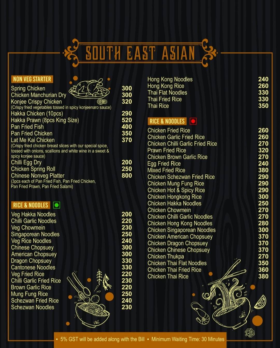 Menu at Memory Remains Club, Kokrajhar