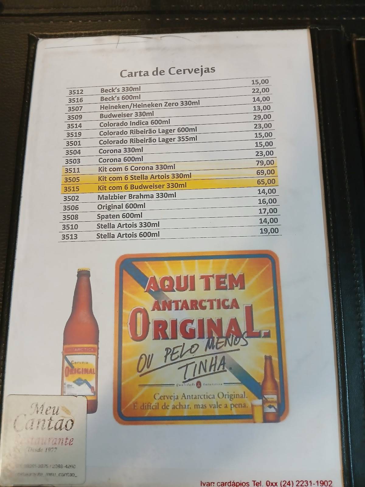 Meu Cantão cardápio