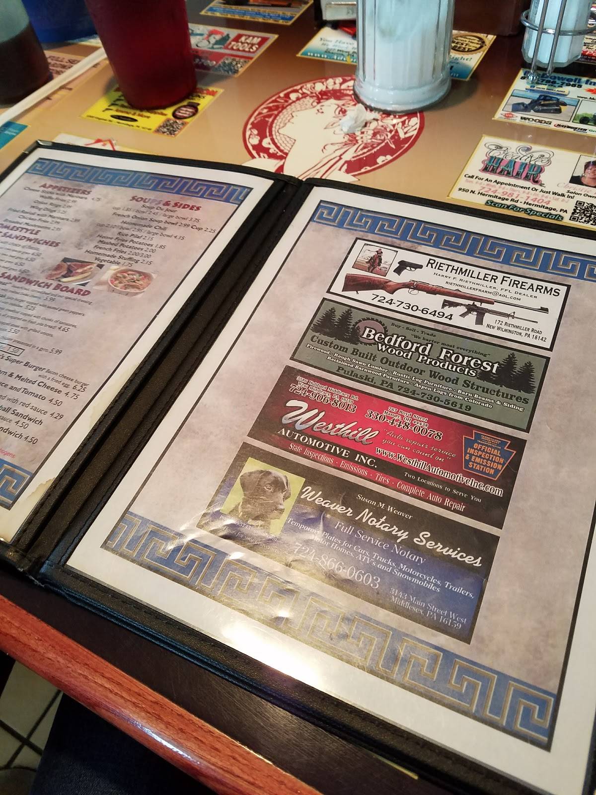 Menu at Middlesex Diner restaurant, West Middlesex