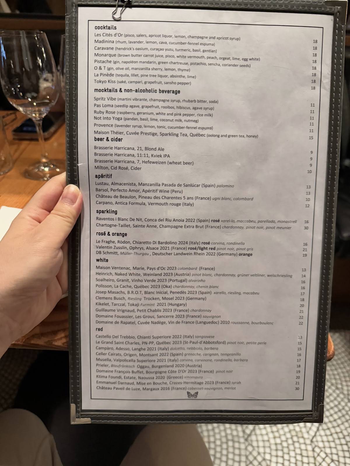 Menu de Monarque