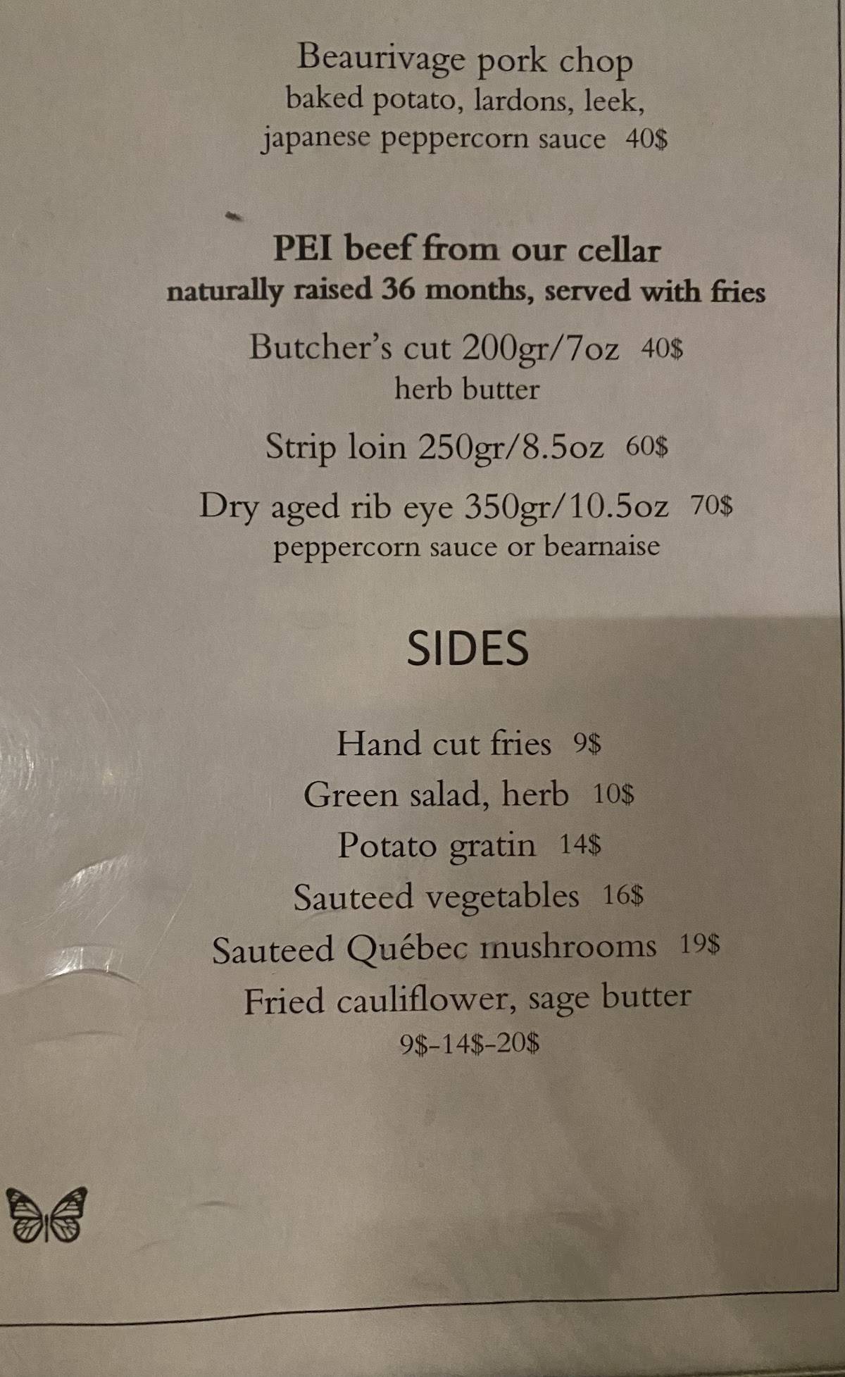 Menu de Monarque