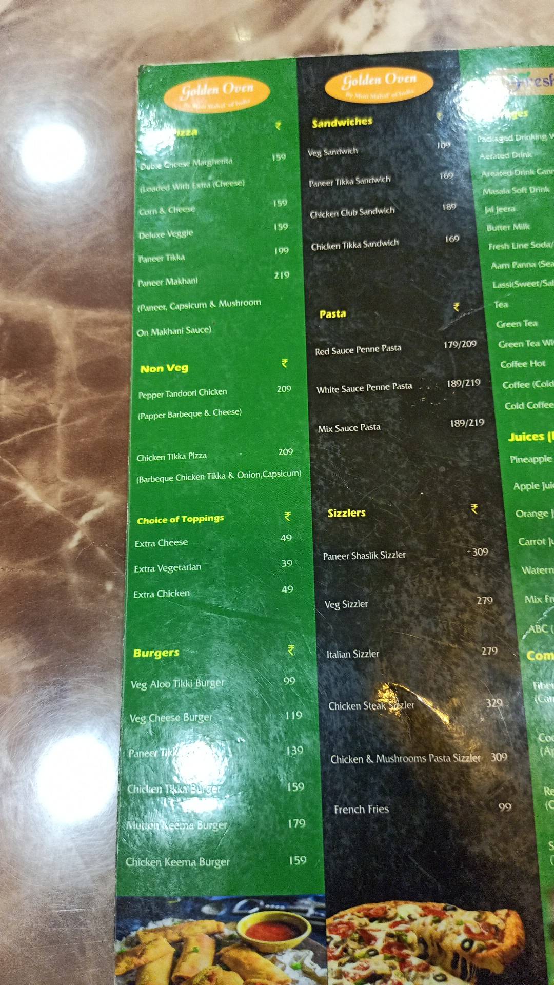 Motimahal Deluxe menu