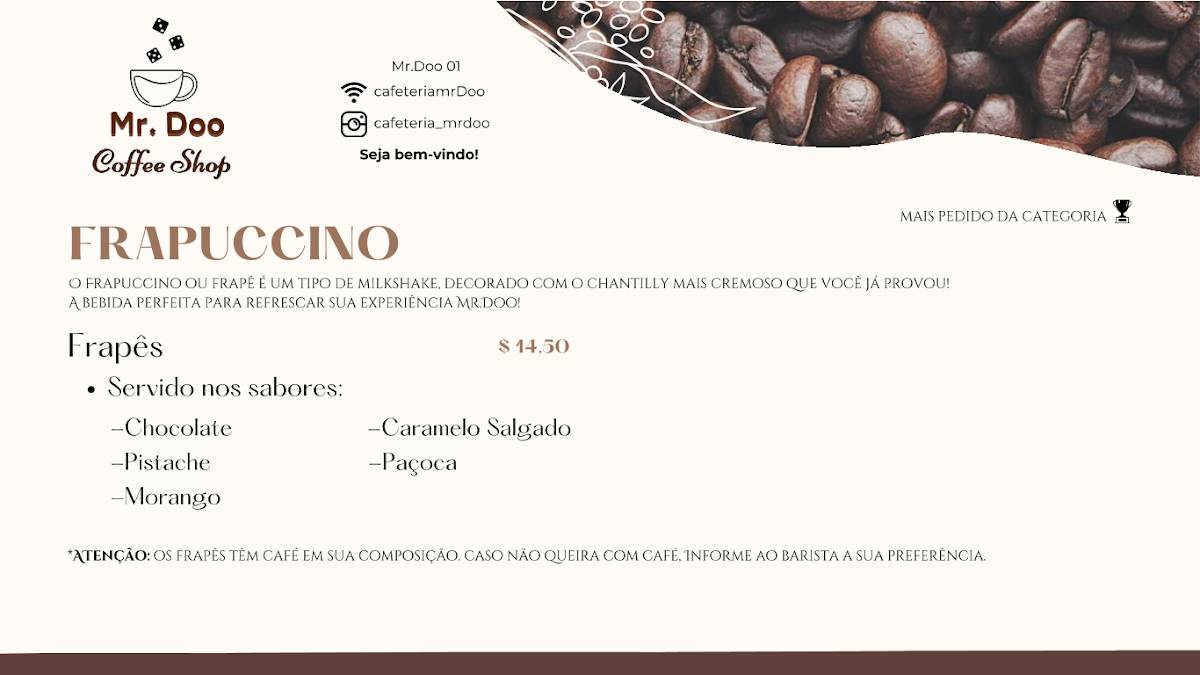 Mr. Doo Coffee Shop cardápio