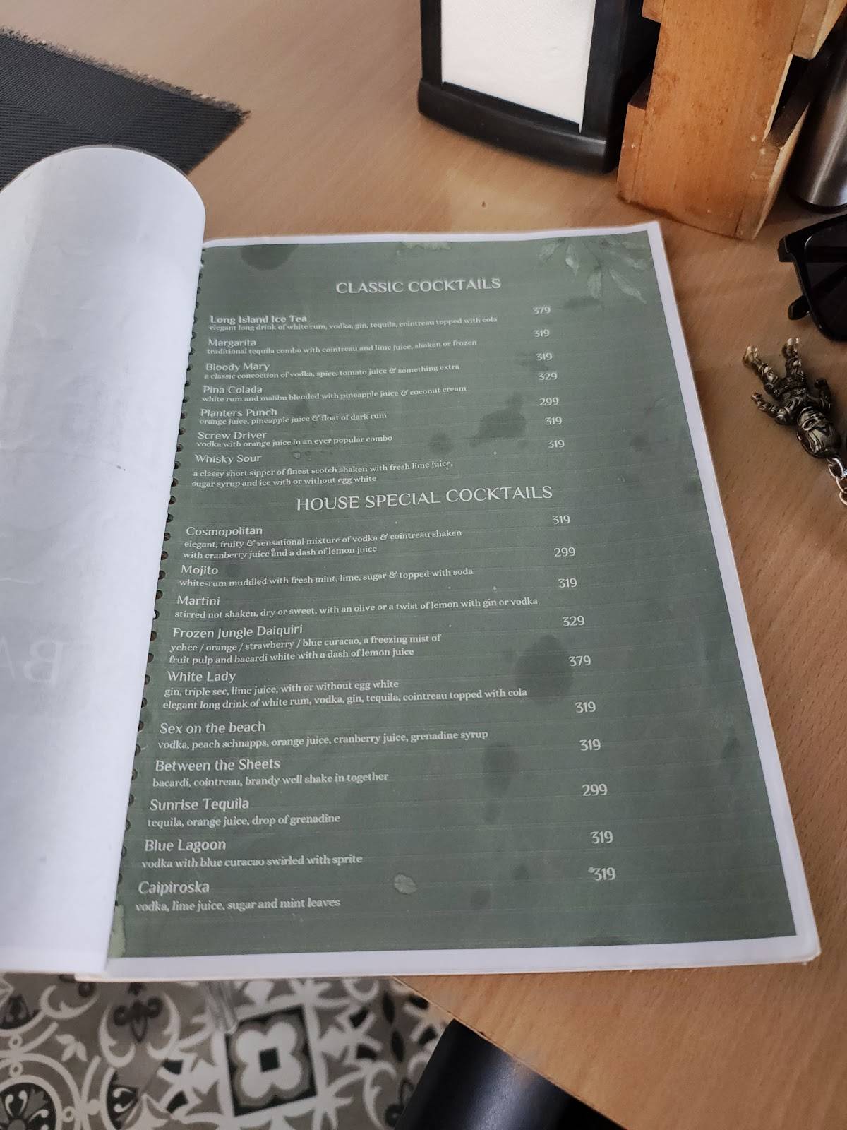 My Big Daddy's Kitchen, Mysore menu