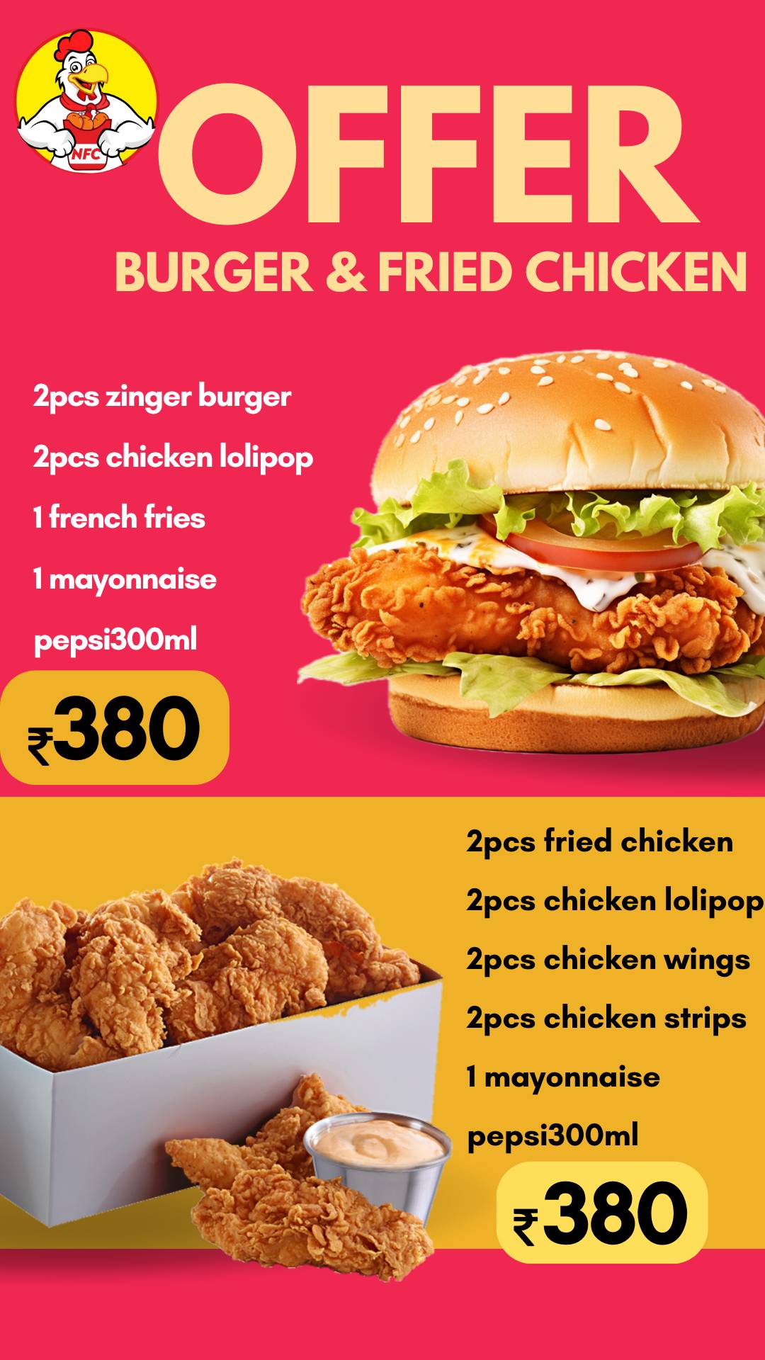 NFC Fried Chicken menu