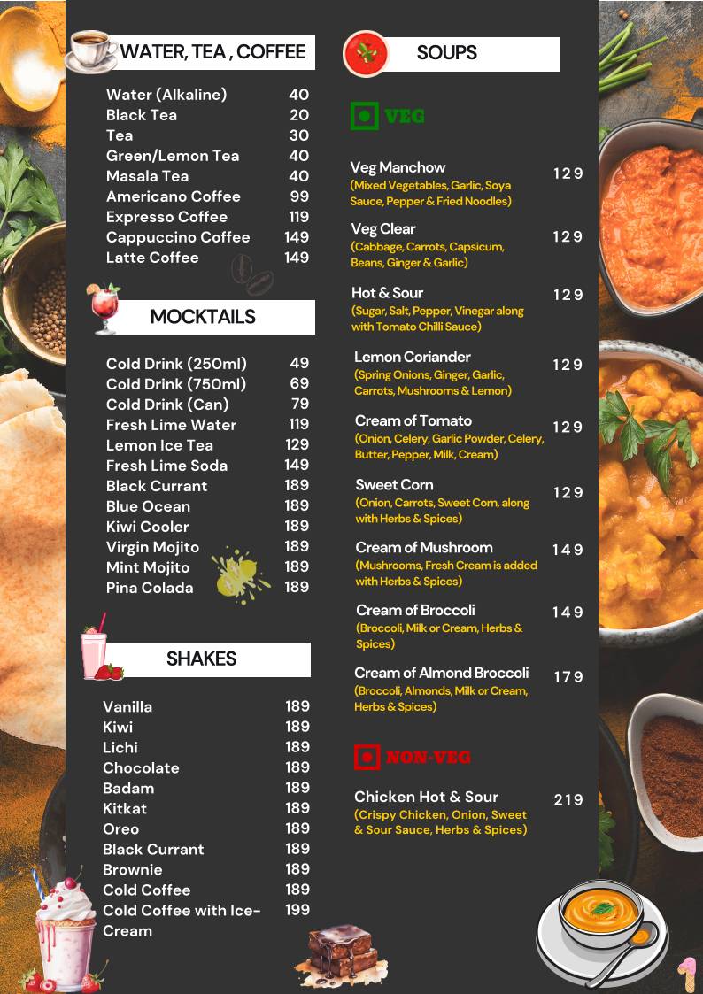 Nai Dilli Desi Tandoor Restaurant and Bar menu