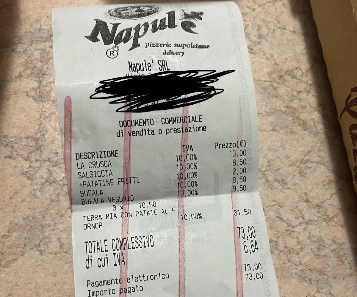 Menu di Pizzeria Napulé Viserba 