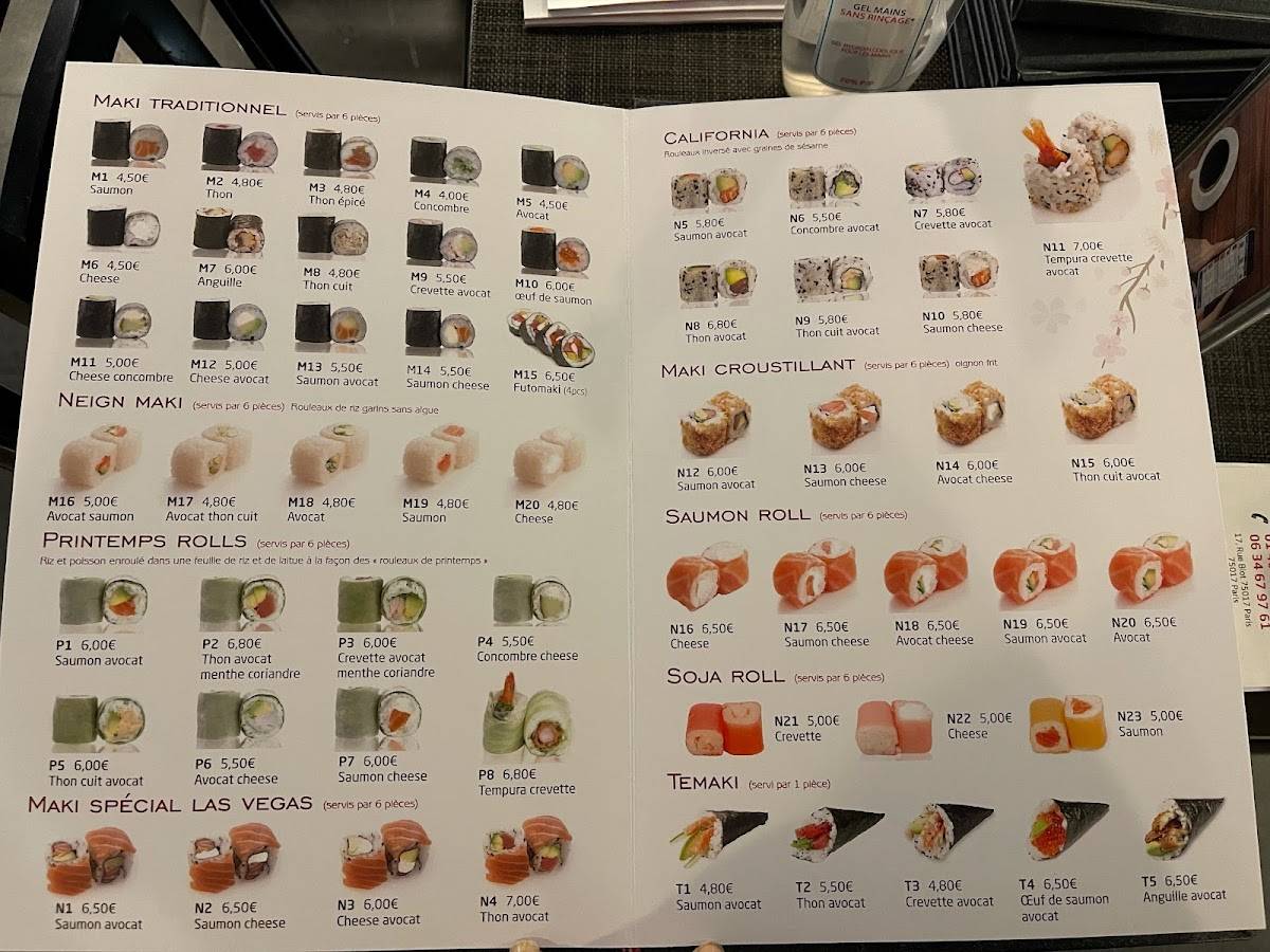 Menu de New Susama
