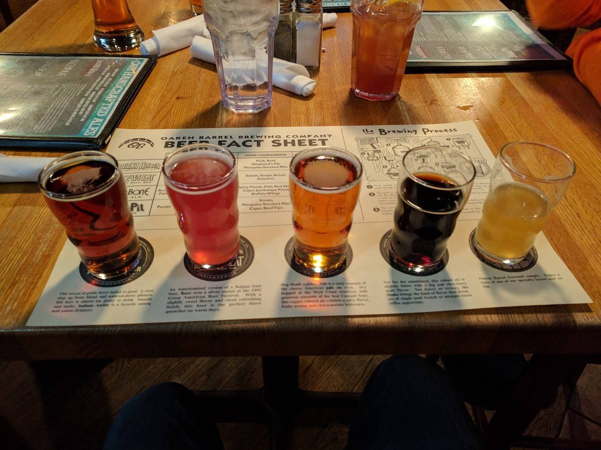 Menu at Oaken Barrel Brewing Company, Greenwood