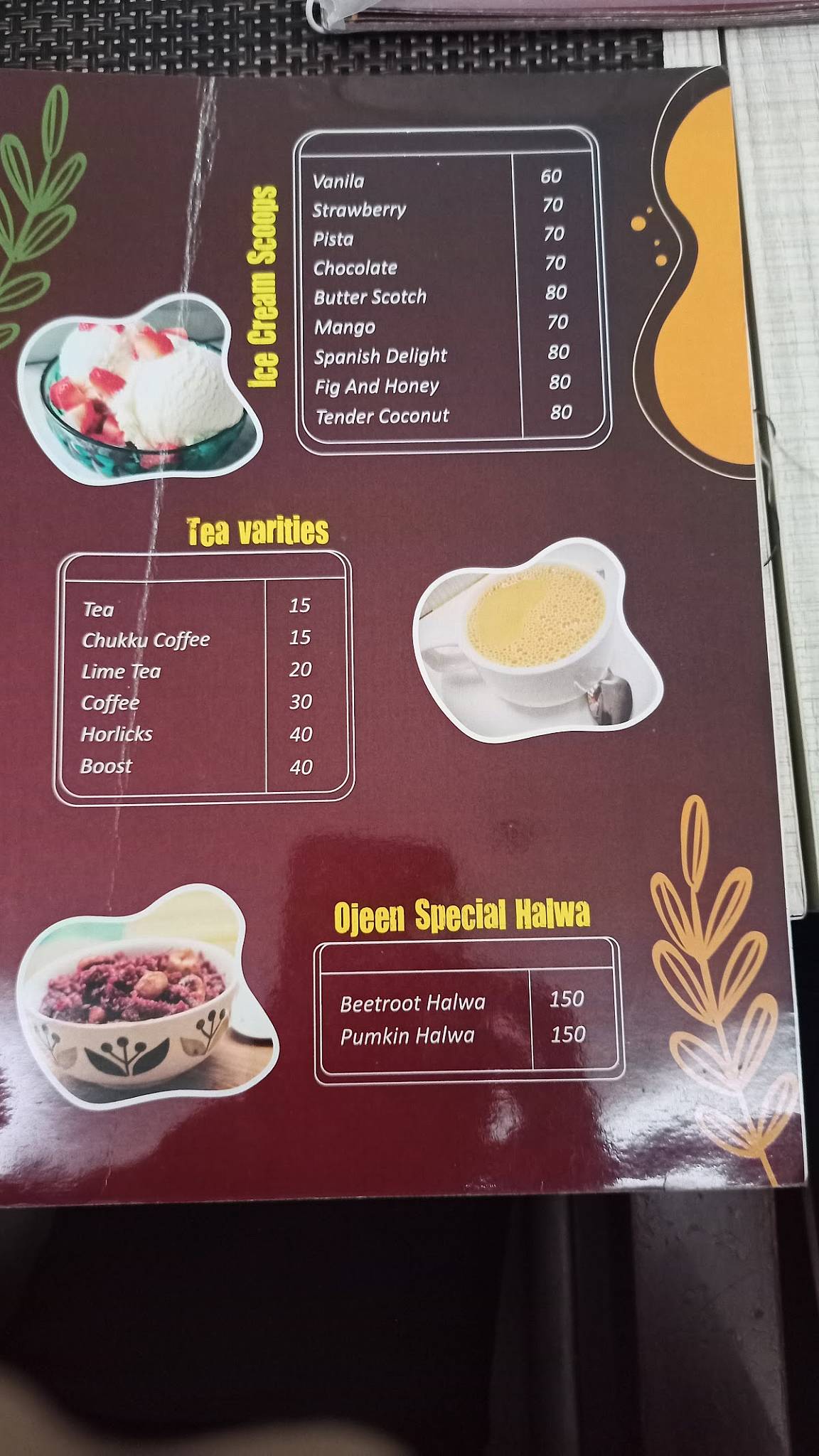 Ojeen- The Taste of Malabar menu