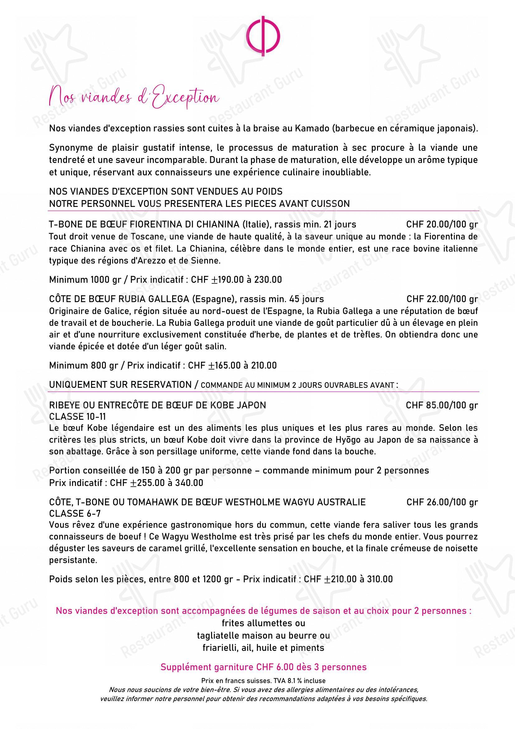 Menu di Restaurant Opéra Sion - Детское