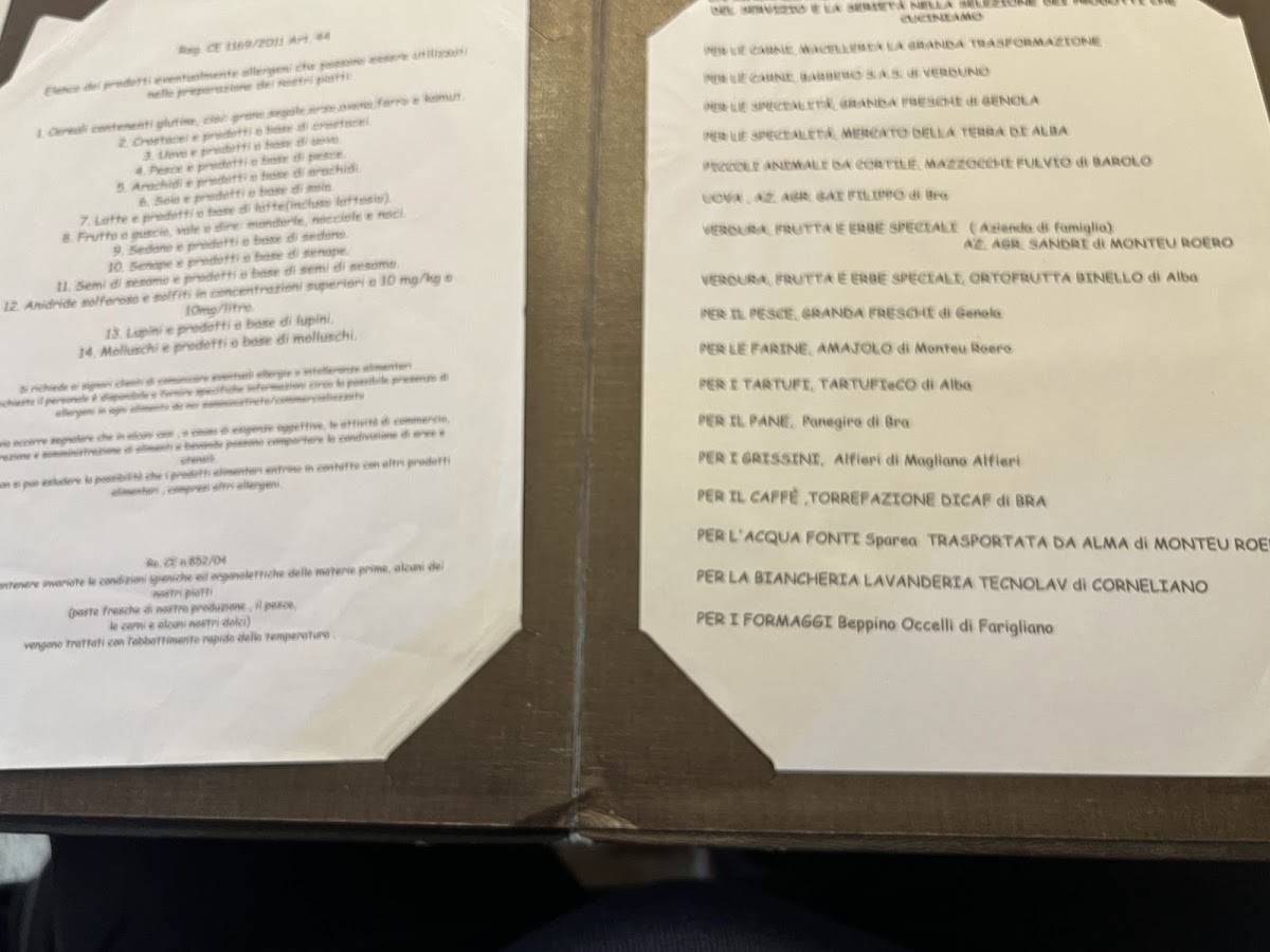 Menu di Osteria del Vicoletto 