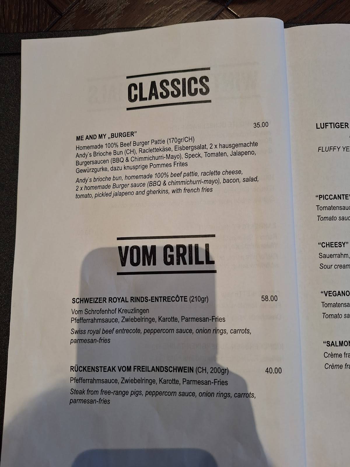 Menu di Restaurant PIZ 