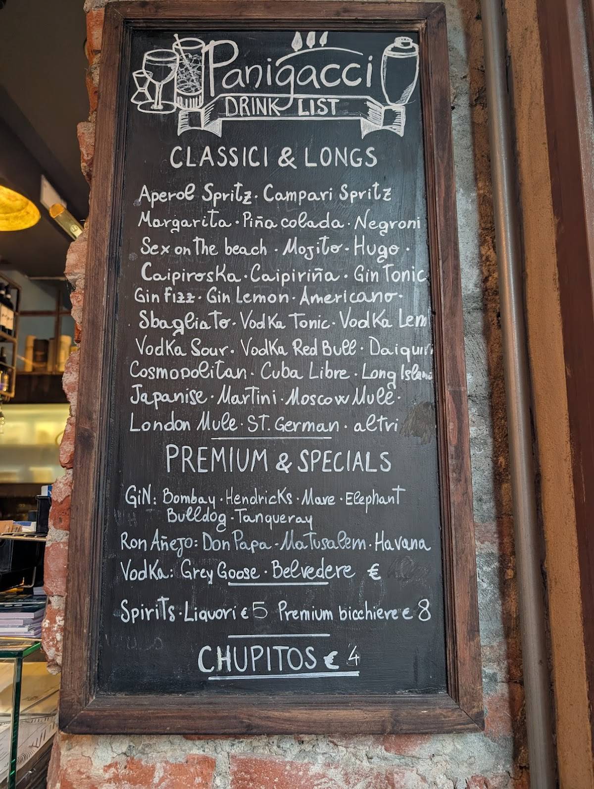 Menu di Panigacci Milano Bistrot 