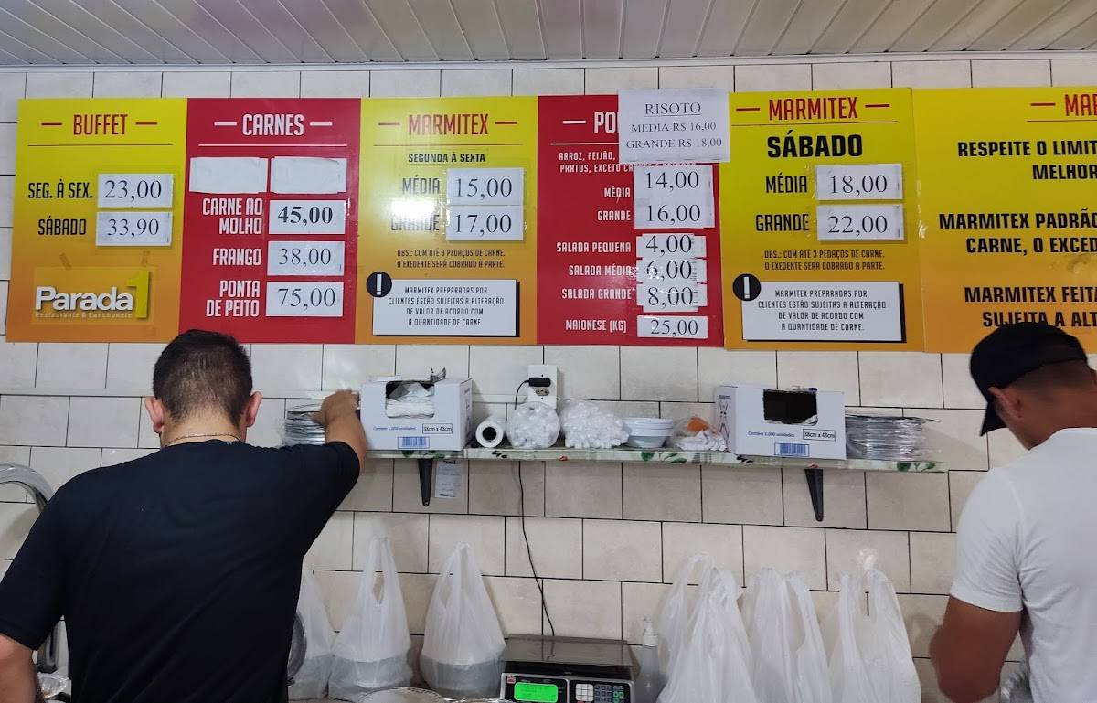 Parada 1 cardápio