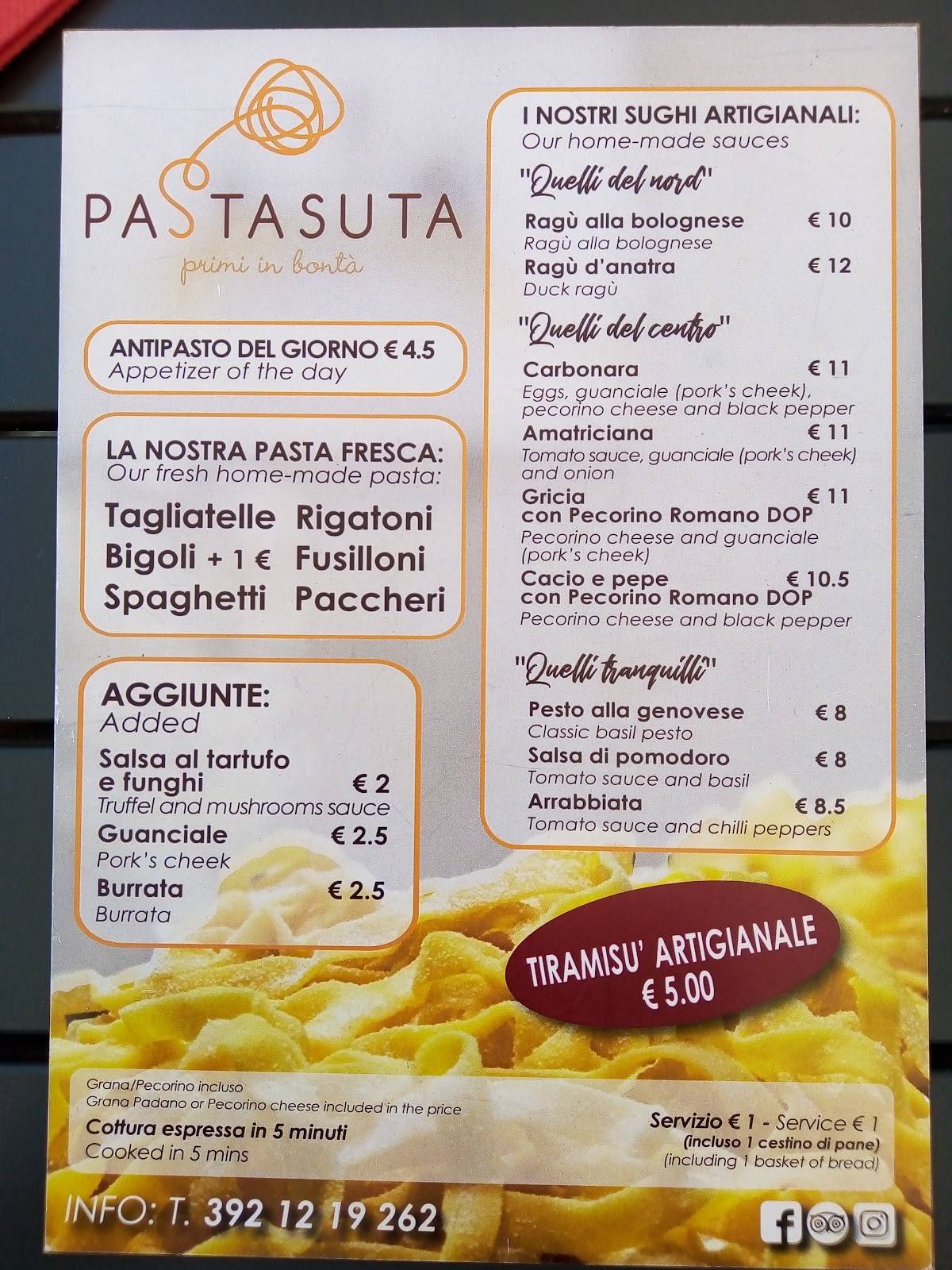 Menu di Pastasuta 