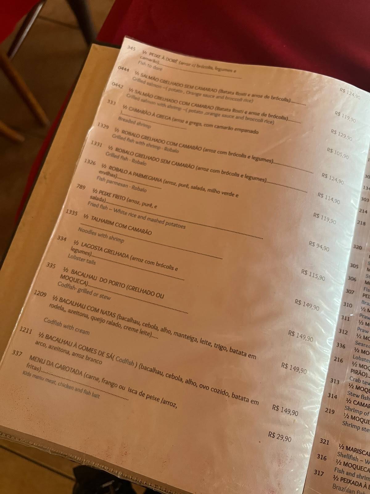 Pitú com Pirão da Eliane cardápio