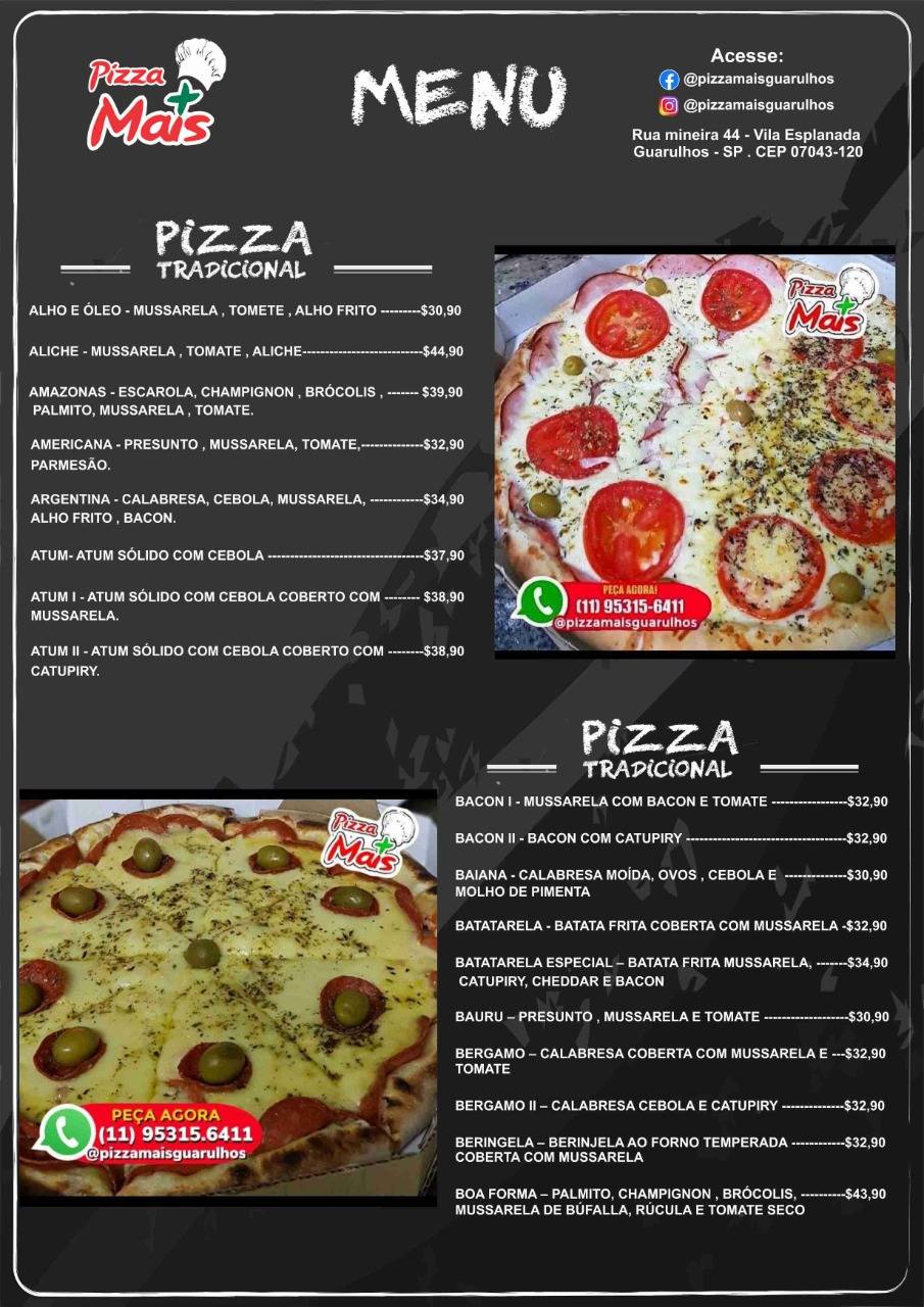 Pizzaria Pizza Mais cardápio