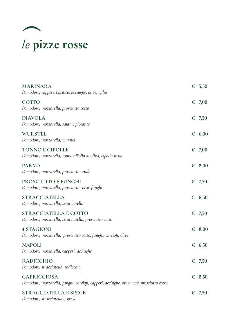Menu di Pizzeria Vecchio Ponte 