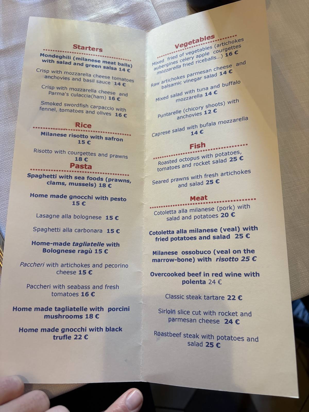 Menu di Ponte Rosso 